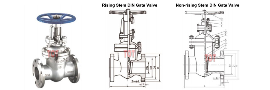 DIN Gate Valve Main External and Connection Dimension
