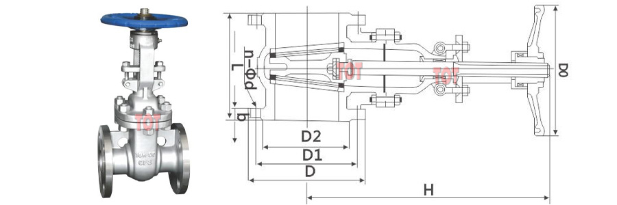 JIS Gate Valve Main External and Connection Dimension
