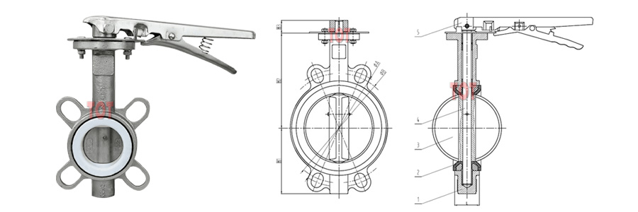 Stainless Steel Wafer Butterfly Valve Size