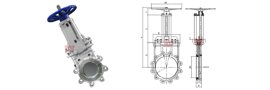 knife gate valve dimensions