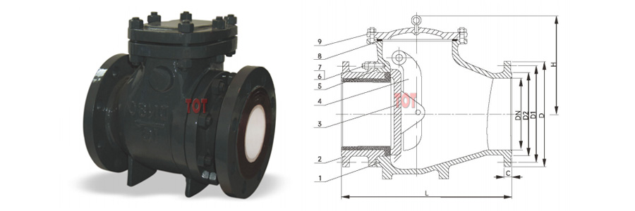 Ceramic Swing Check Valve Size