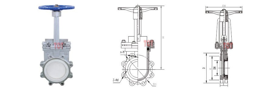 Lug Ceramic Knife Gate Valve Size