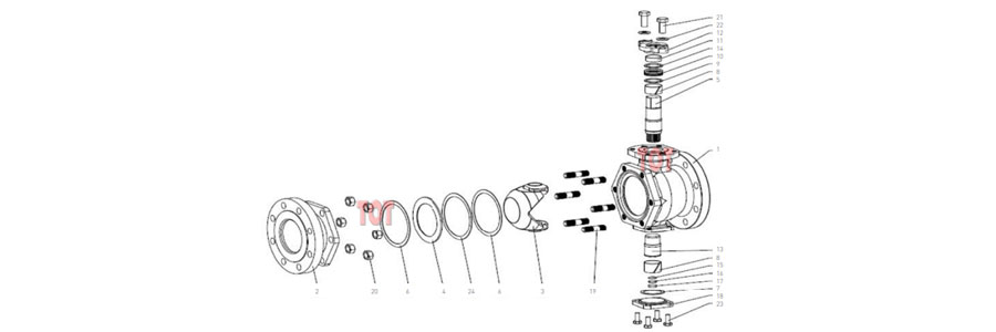 V-port Ball Valves Main Components