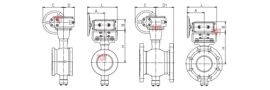 V-port Ball Valve Dimensions