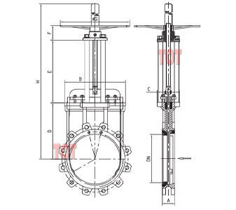 lug knife gate valve size