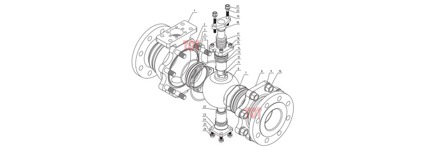 o-type ball valve components
