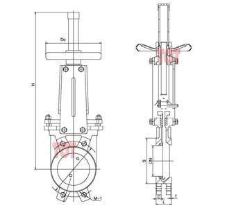 lug knife gate valve size