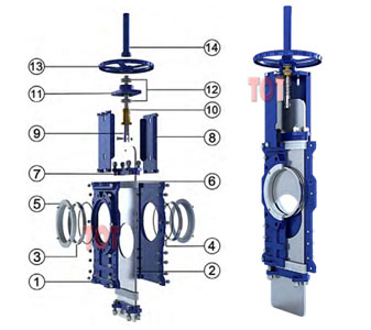 through conduit knife gate valve part