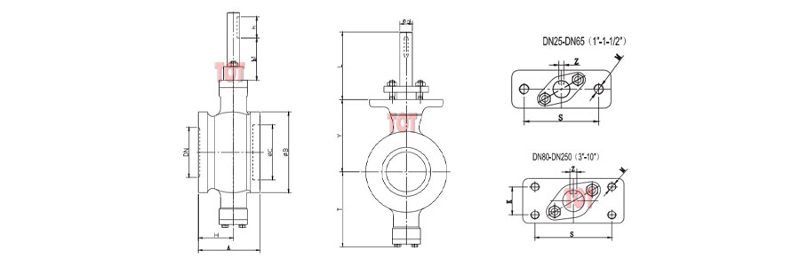 Wafer Segmented Ball Valve Dimensions